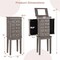 Washed Grey 5-Drawer Freestanding Jewelry Armoire with Top Flip Mirror and Side Storage Doors